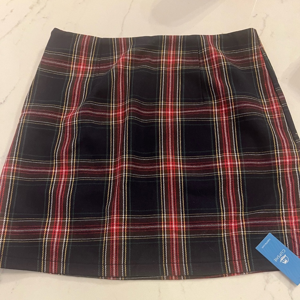 NWT Cupshe Plaid Holiday Skirt